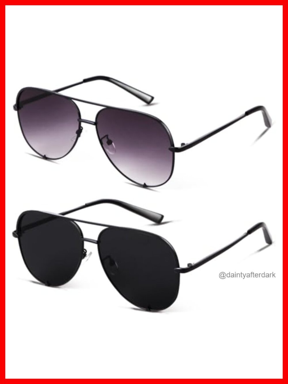 Oversized Aviator Sunglasses with UV400 Protection and Metal Frame